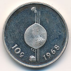 Swaziland, 10 cents, 1968