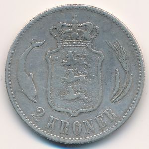 Дания, 2 кроны (1875–1876 г.)