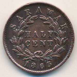 Sarawak, 1/2 cent, 1863