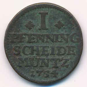 Brunswick-Luneburg-Calenberg-Hannover, 1 pfenning, 1741–1760