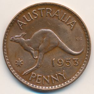 Australia, 1 penny, 1953