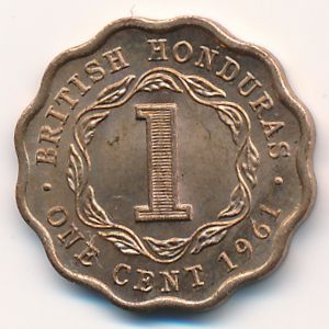 British Honduras, 1 cent, 1956–1973