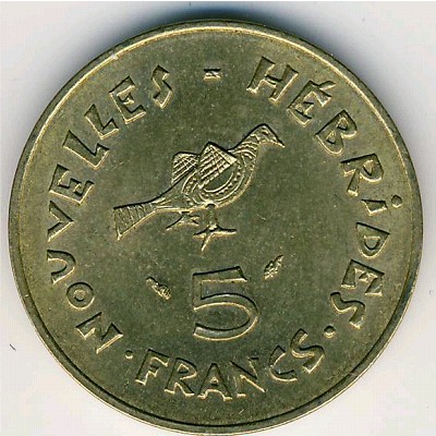 Новые Гебриды, 5 франков (1975–1979 г.)