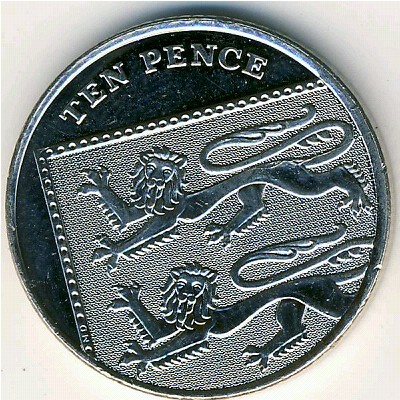 Great Britain, 10 pence, 2008–2010