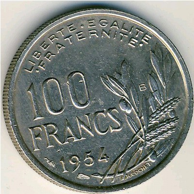 Франция, 100 франков (1954–1958 г.)