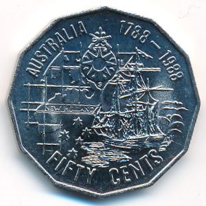 Австралия, 50 центов (1988 г.)
