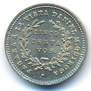 Cochabamba, 5 centavos, 1876