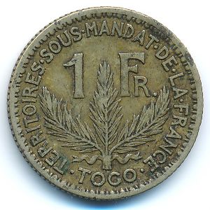 Togo, 1 franc, 1924–1925