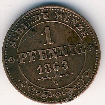 Saxony, 1 pfennig, 1862–1873