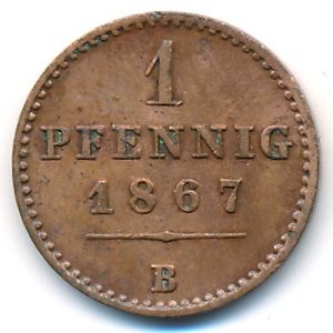 Waldeck-Pyrmont, 1 pfennig, 1867