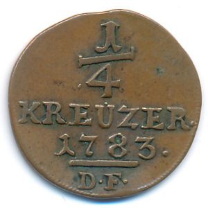 Hesse-Cassel, 1/4 kreuzer, 1783