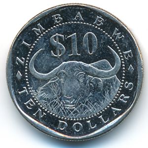 Zimbabwe, 10 dollars, 2003
