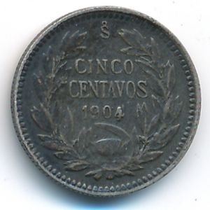 Chile, 5 centavos, 1899–1907