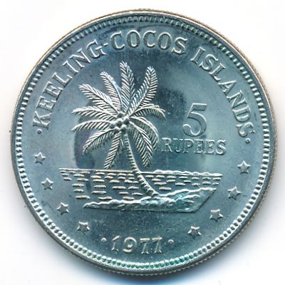 Cocos (Keeling) Islands., 5 rupees, 1977