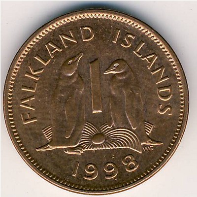 Falkland Islands, 1 penny, 1998–1999
