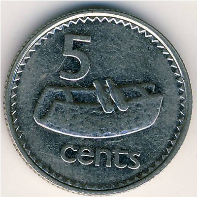 Fiji, 5 cents, 1990–2006