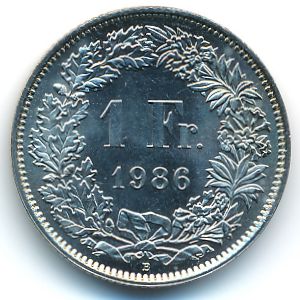Швейцария, 1 франк (1983–2019 г.)