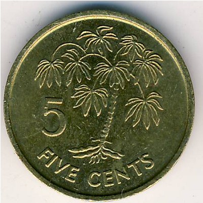 Сейшелы, 5 центов (1990–2003 г.)