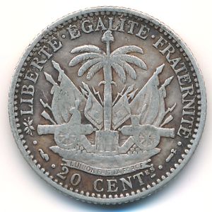 Haiti, 20 centimes, 1881–1895