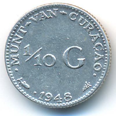 Curacao, 1/10 gulden, 1948
