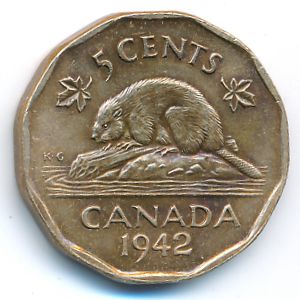 Канада, 5 центов (1942 г.)
