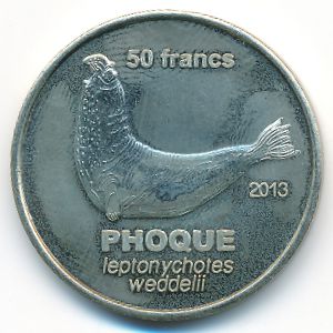 Земля Адели., 50 франков (2013 г.)