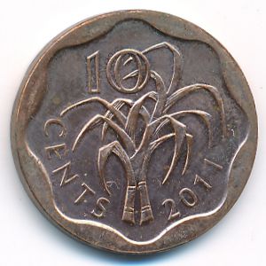 Swaziland, 10 cents, 2011