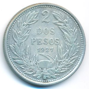 Chile, 2 pesos, 1927