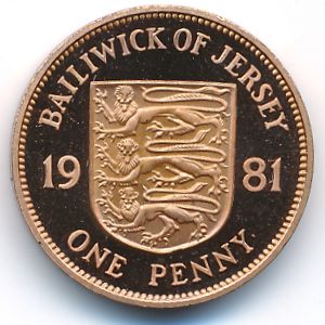 Jersey, 1 penny, 1981