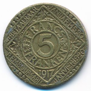 Ghent, 5 franken, 1917