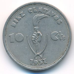Bolivia, 10 centavos, 1937