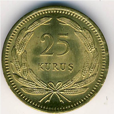 Turkey, 25 kurus, 1948–1956