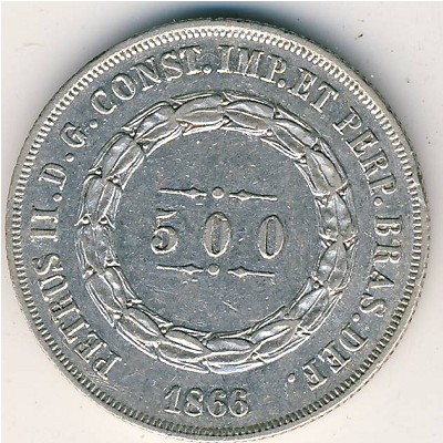 Brazil, 500 reis, 1853–1867