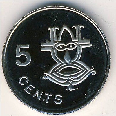 Соломоновы острова, 5 центов (1977–1985 г.)