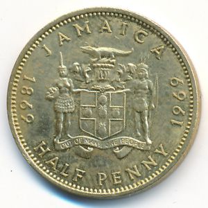 Jamaica, 1/2 penny, 1969