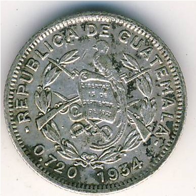 Guatemala, 5 centavos, 1928–1943