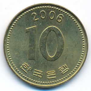 South Korea, 10 won, 2006–2009
