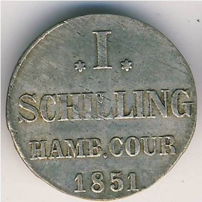 Гамбург, 1 шиллинг (1851 г.)