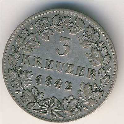 Bavaria, 3 kreuzer, 1839–1856