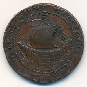 Isle of Wight, 1/2 penny, 1792