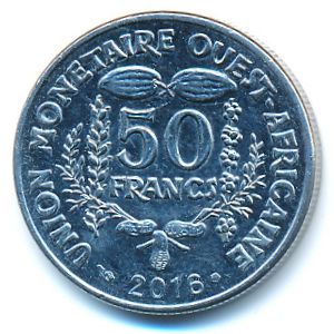 West African States, 50 francs, 2012–2019