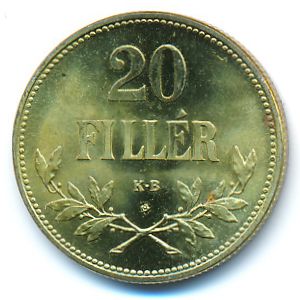 Hungary., 20 filler, 1922