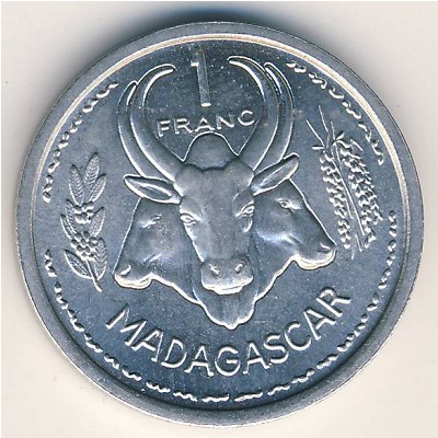 Madagascar, 1 franc, 1948–1958