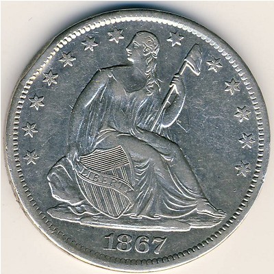 USA, 1/2 dollar, 1866–1873