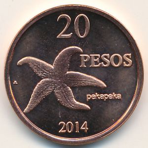 Остров Пасхи., 20 песо (2014 г.)