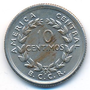 Costa Rica, 10 centimos, 1951