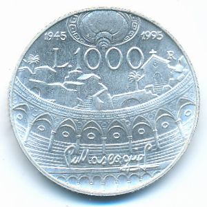 Italy, 1000 lire, 1995