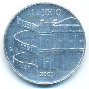 Italy, 1000 lire, 2001