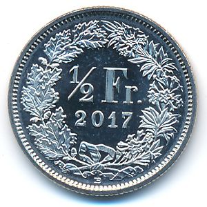 Switzerland, 1/2 franc, 1983–2019
