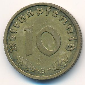 Nazi Germany, 10 reichspfennig, 1936–1939